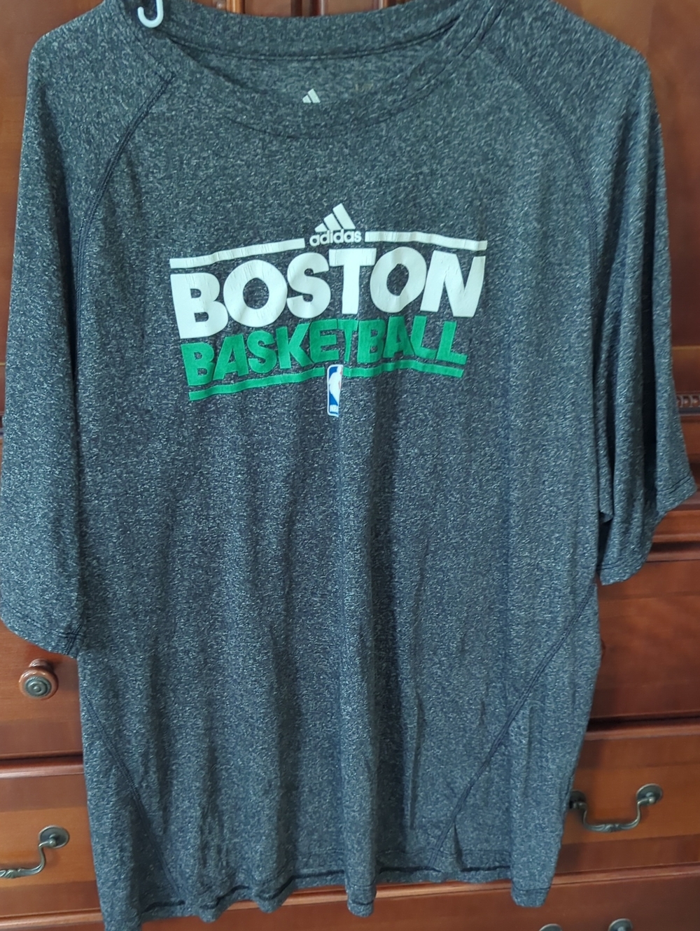 adidas Gray Heather Boston Basketball Short-Sleeve Tee